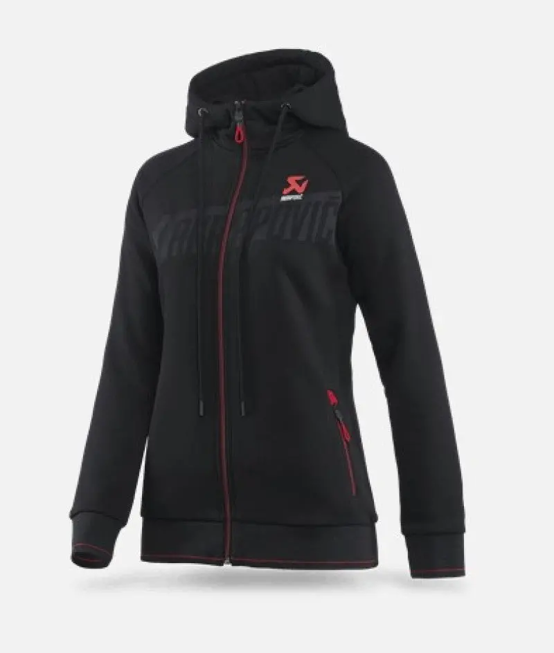 Akrapovic Womens Corpo Zip Hoodie Black - Small 1