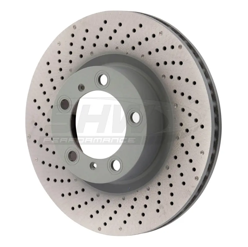 Shw 09-16 Porsche 911 Carrera W/O Ceramic Brake Left Front Drill-Dimp Mb Brake Rotor (99735140101) 1