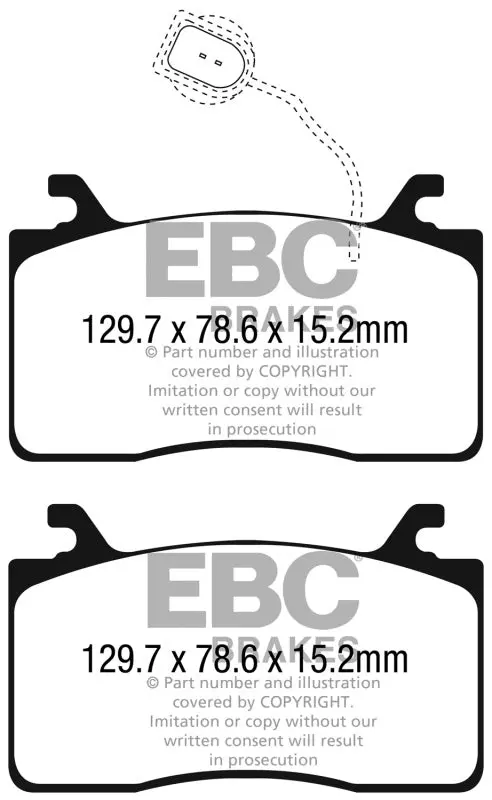 Ebc 2016+ Alfa Romeo Guilia 2.0T Greenstuff Front Brake Pads 1
