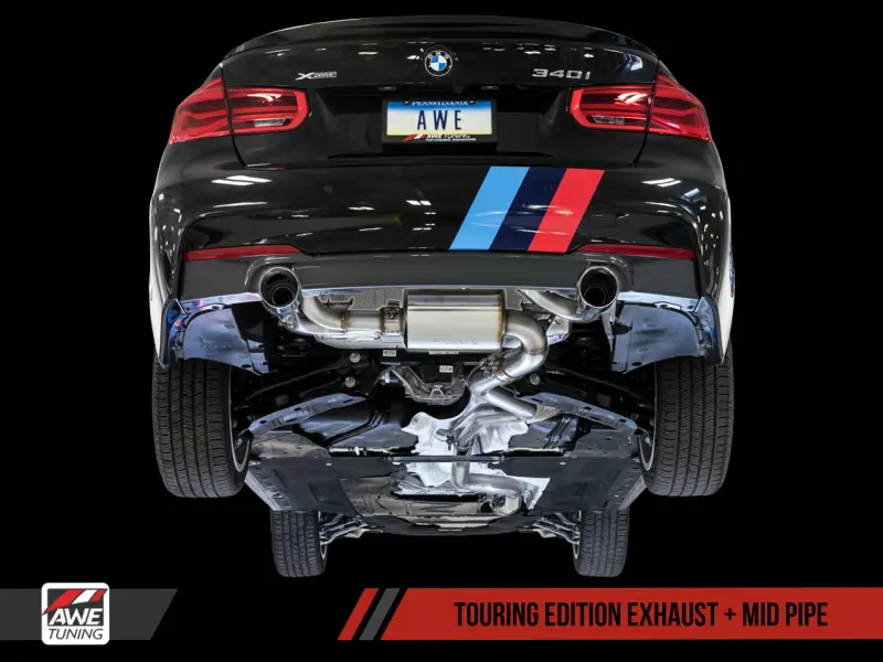 Awe Tuning Bmw F3x 340I Touring Edition Axle-Back Exhaust - Diamond Black Tips (90Mm) 1