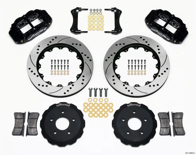 Wilwood Narrow Superlite 6R Front Hat Kit 14.00In Drilled Backdraft Cobra (Bmw E36 Based) 1