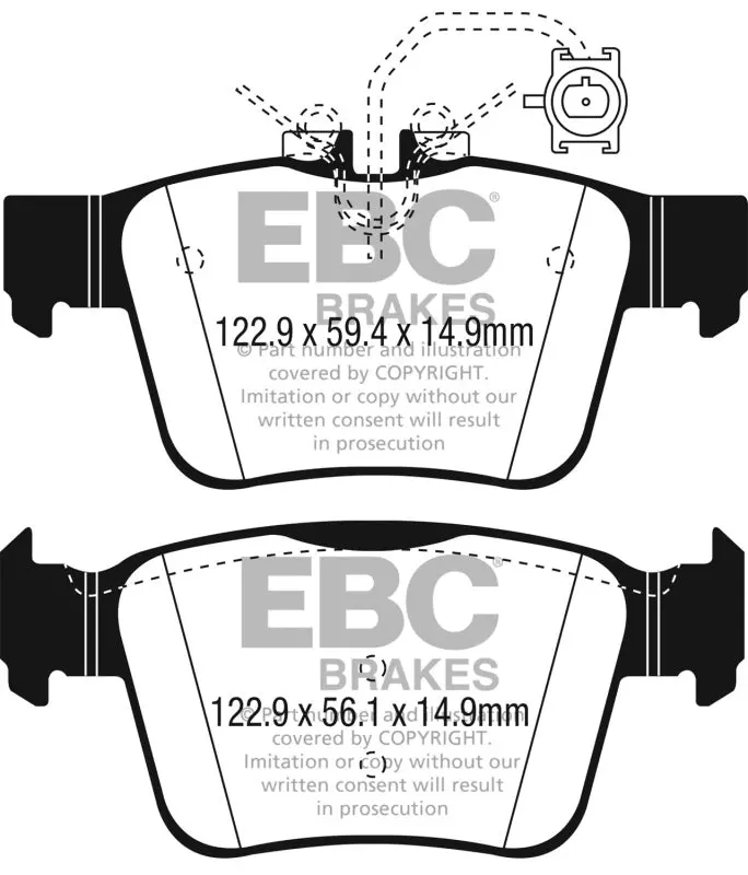 Ebc 2017+ Alfa Romeo Giulia 2.0L Turbo Greenstuff Rear Brake Pads 1