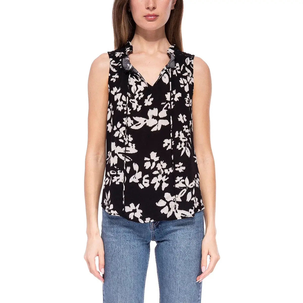 B Collections By Bobeau Women's Floral Print Lightweight Sleeveless Top Blouse 1