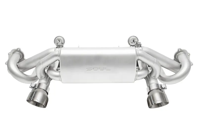 Soul 2020+ Porsche 718 Gt4 / Spyder / Gts 4.0L Valved Exhaust - Brushed Slash Cut Tips - No Vc 1