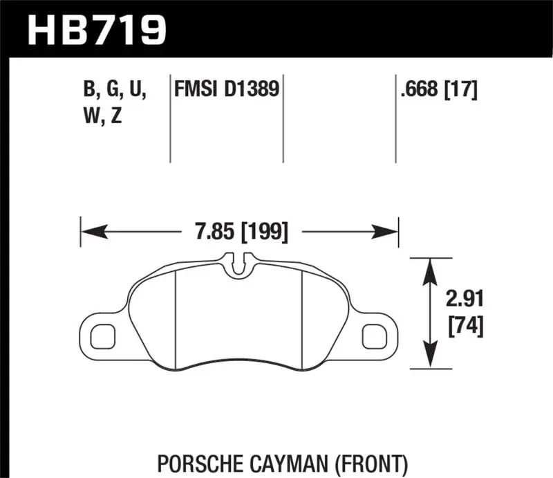 Hawk 2014 Porsche Cayman Dtc-70 Front Race Brake Pads 1