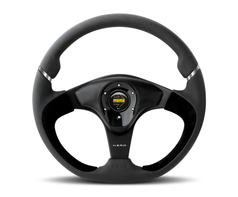 Momo Nero Steering Wheel 350 Mm - Black Leather/Suede/Black Spokes 1