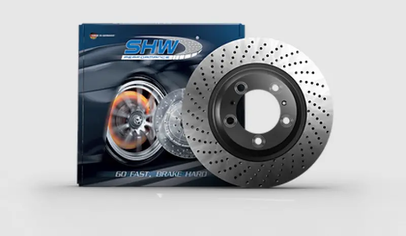 Shw 2021 Porsche Carrera 3.0L Left Front Cross-Drilled Monobloc Brake Rotor (992615301) 1