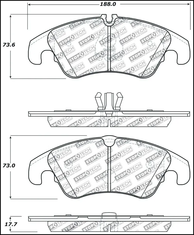 Stoptech Performance 08-10 Audi A5 / 10 S4 / 09-10 Audi A4 (Except Quattro) Front Brake Pads 2