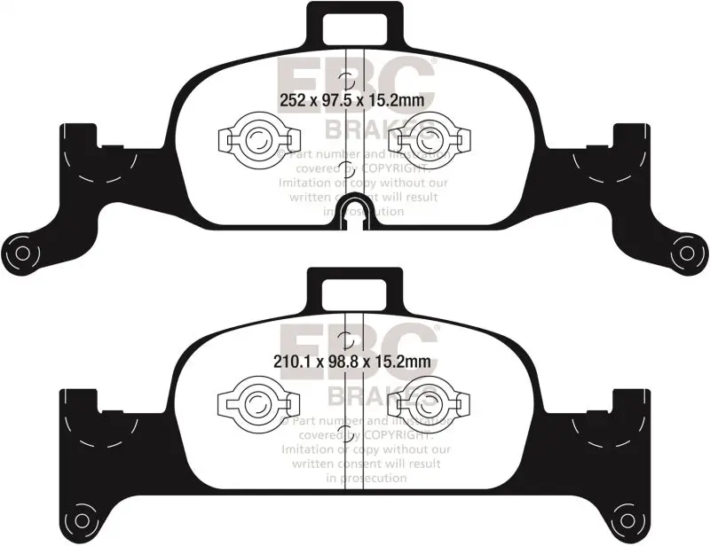Ebc 2018+ Audi A4 Allroad Quattro 2.0L Turbo Redstuff Front Brake Pads 2