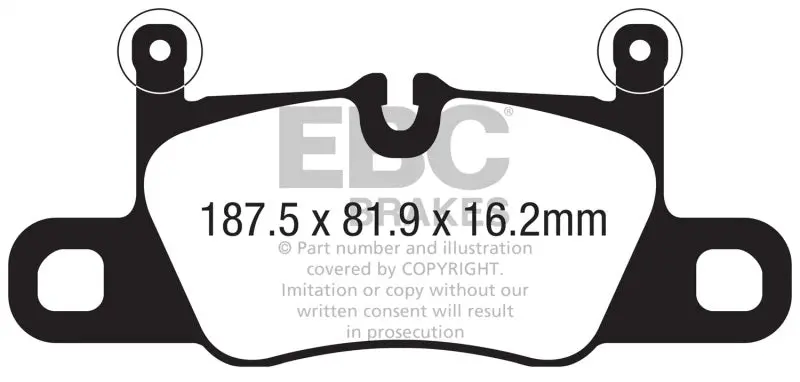 Ebc 2016+ Porsche 911 (991/2 W/Cast Iron Rotors) 3.0Tt Carrera Bluestuff Rear Brake Pads 1