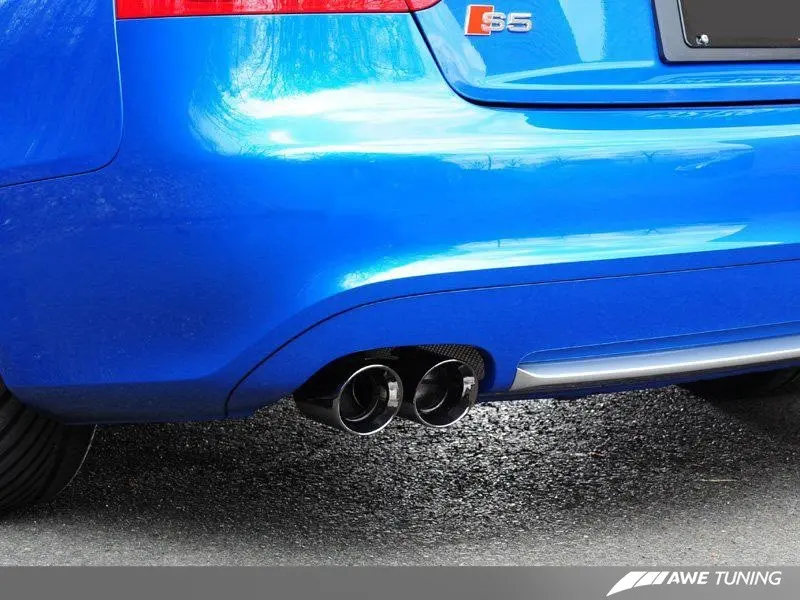 Awe Tuning Audi B8 S5 4.2L Track Edition Exhaust System - Diamond Black Tips 1