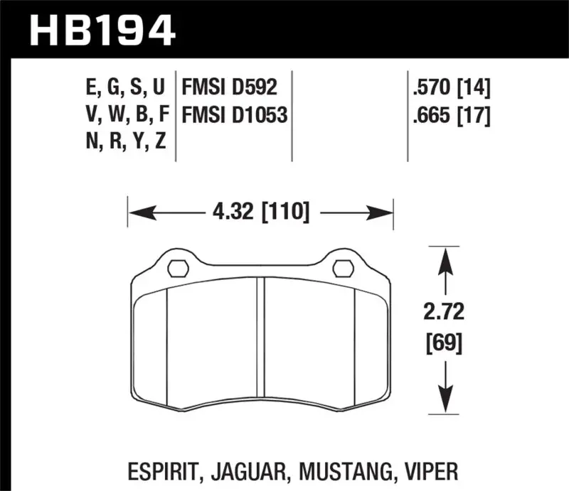 Hawk 00-05 Ferrari 360 3.6L Dtc-60 Race Front Brake Pads 1