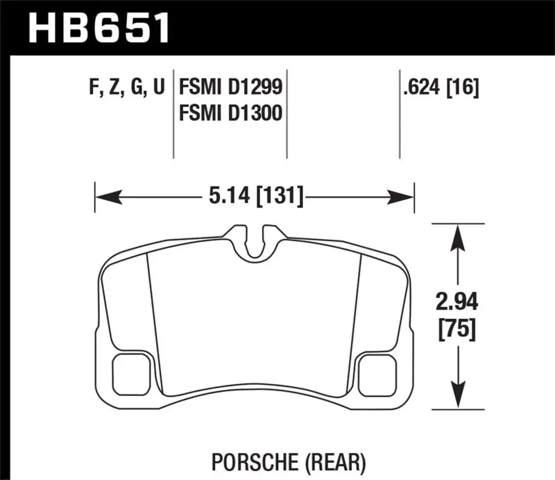 Hawk 07-08 Porsche 911 Turbo/911 Gt3/911 Gt3 Cup Rear Dtc-70 Race Brake Pads 1