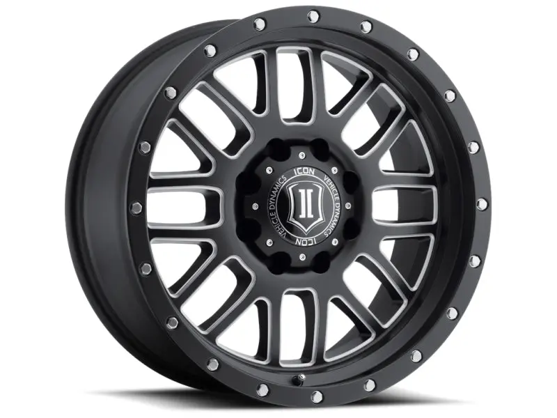 Icon Alpha 20X9 5X150 16Mm Offset 5.625In Bs 110.1Mm Bore Satin Black/Milled Windows Wheel 1