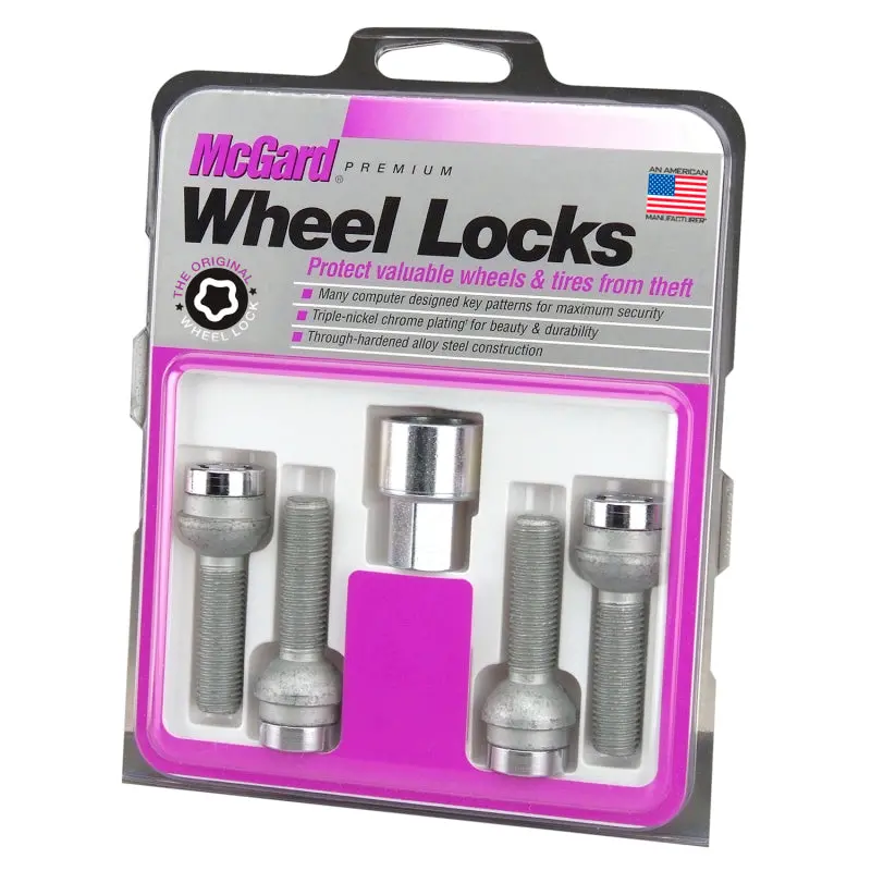 Mcgard Wheel Lock Bolt Set - 4Pk. (Radius Seat) M12x1.5 / 17Mm Hex / 23.3Mm Shank Length - Chrome 1