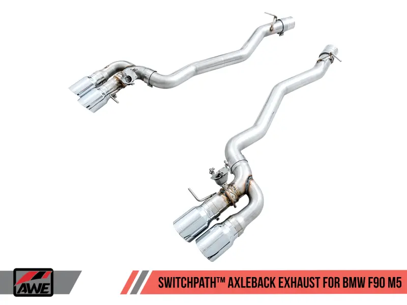 Awe Tuning 18-19 Bmw M5 (F90) 4.4T Awd Switchpath Axle-Back Exhaust - Chrome Silver Tips 1