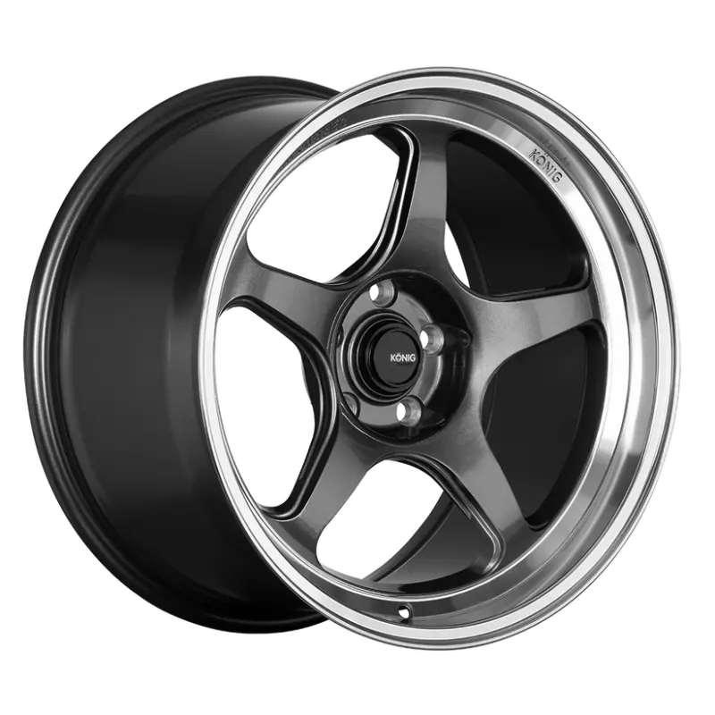 Konig Hyperspec 18X9.5A 5X114.3 Et35 Anthracite Metallic Wheel W/ Mirror Machined Lip (Knurled Bead) 1
