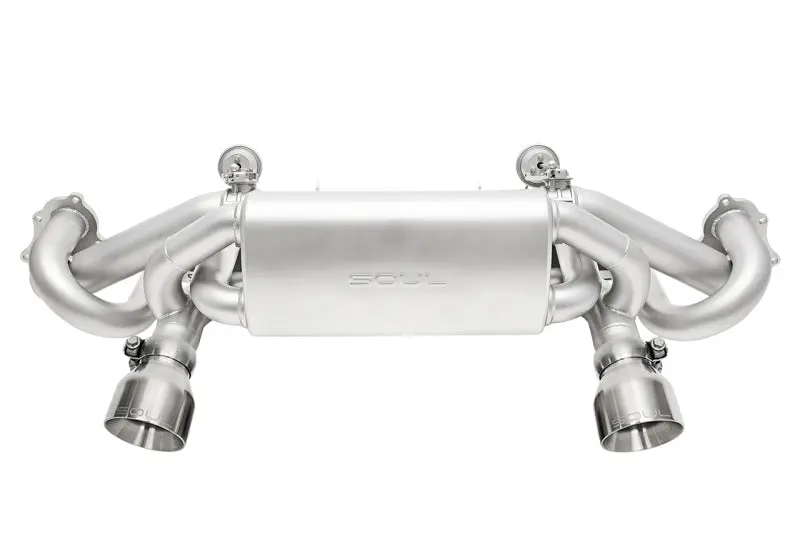 Soul 2020+ Porsche 718 Gt4 / Spyder / Gts 4.0L Valved Exhaust - Brushed Straight Cut Tips - No Vc 1