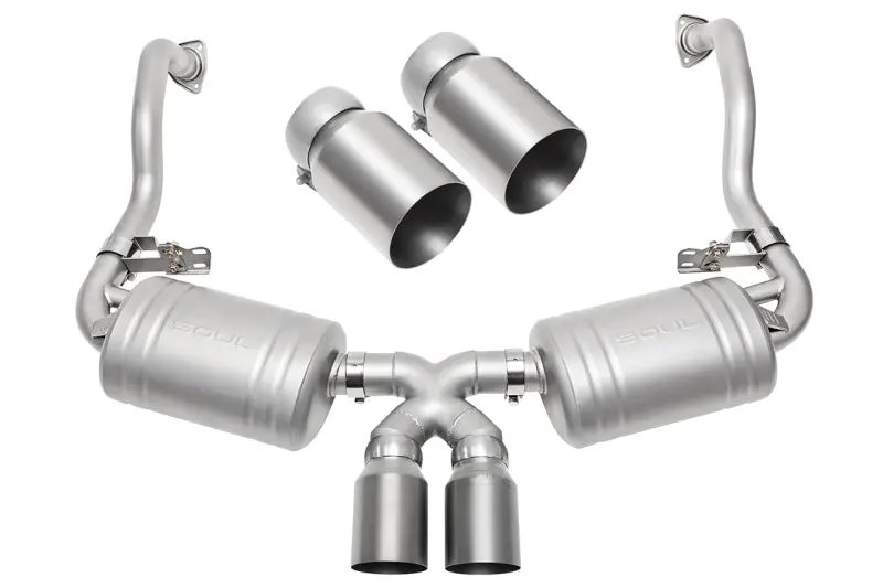 Soul 05-08 Porsche 987.1 Cayman / Boxster Performance Exhaust - Straight Cut Titanium Tips 1