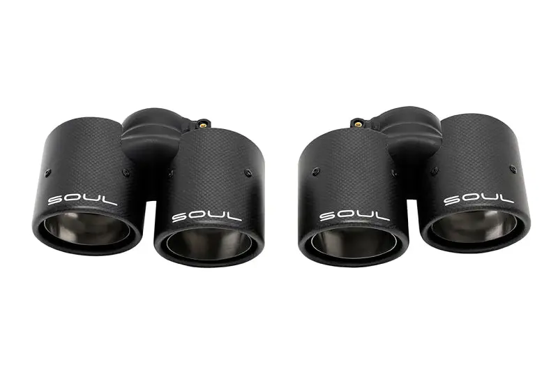 Soul 05-08 Porsche 997.1 Carrera Bolt On Exhaust Tips - Carbon Fiber 1