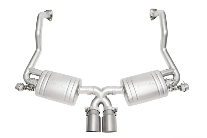 Soul 09-12 Porsche 987.2 Cayman / Boxster Valved Exhaust - Straight Cut Brushed Finish Tips 1