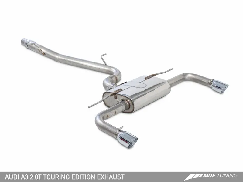 Awe Tuning Audi 8V A3 Touring Edition Exhaust - Dual Outlet Chrome Silver 90 Mm Tips 1