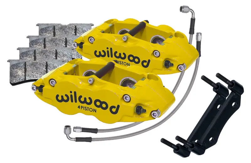 Wilwood 84-89 Porsche 911 Front Superlite Caliper Kit 3.5In Mt - Yellow 1