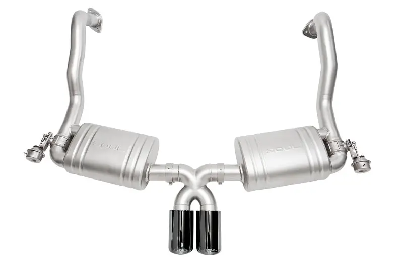 Soul 15-16 Porsche 981 Gt4 / Spyder Valved Exhaust - Black Chrome Double Wall Tips 1