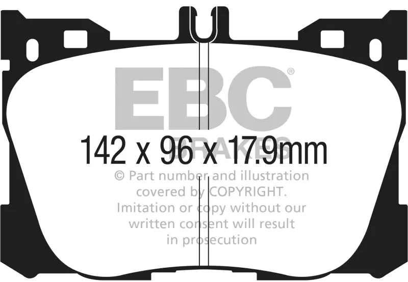 Ebc 2017+ Mercedes-Benz E300 (W213) 2.0L Turbo Yellowstuff Front Brake Pads 1