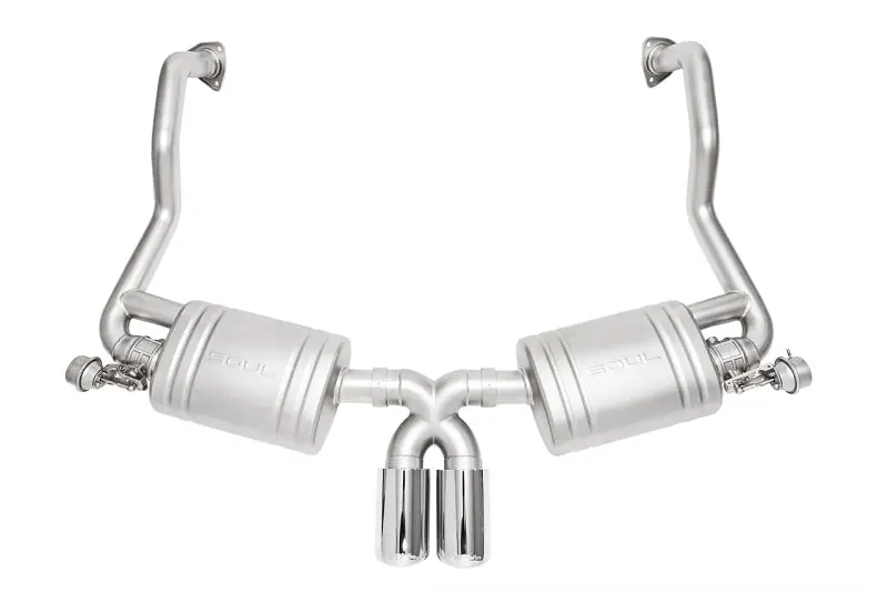 Soul 09-12 Porsche 987.2 Cayman / Boxster Valved Exhaust - Polished Chrome Double Wall Tips 1