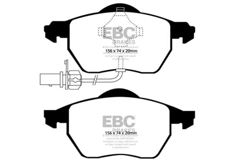 Ebc 03-04 Audi A4 1.8 Turbo Redstuff Front Brake Pads 2