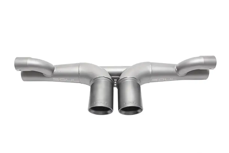 Soul 06-11 Porsche 997 / 997.2 Gt3 Center Muffler Bypass Exhaust - 3.5In Gunmetal Double Wall Tips 1