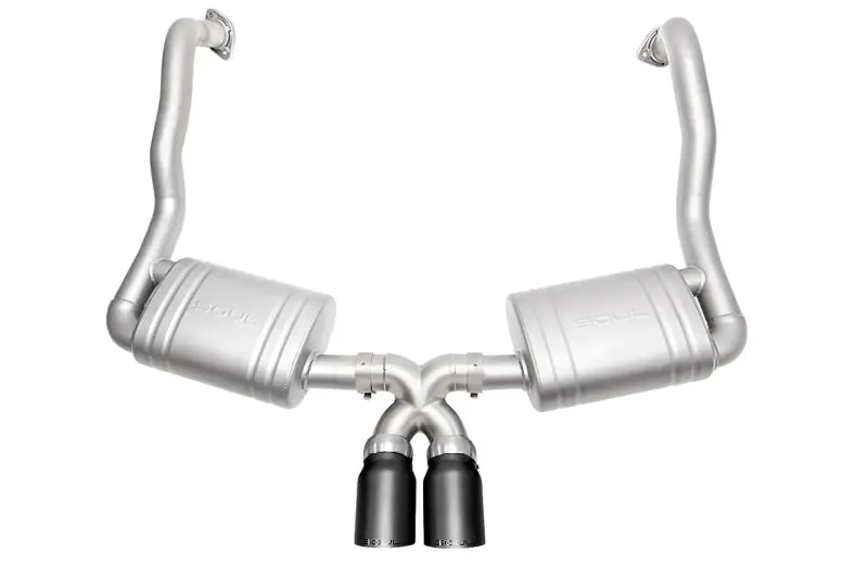 Soul 13-16 Porsche 981 Cayman / Boxster Performance Exhaust - Slash Cut Tips Satin Black Tips 1