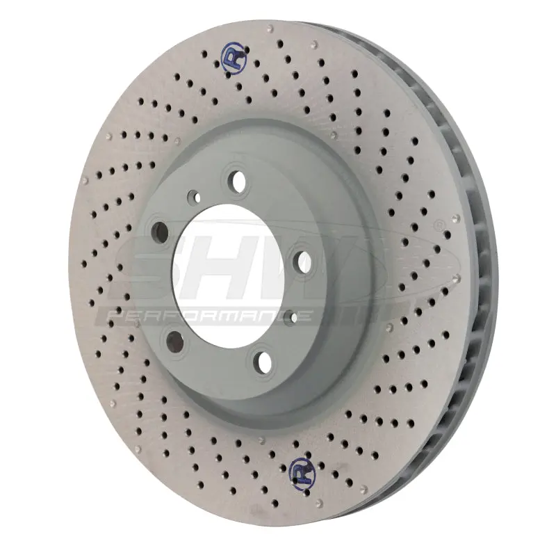 Shw 07-13 Porsche 911 Turbo W/O Ceramic Brakes Right Front Drill-Dimp Mb Brake Rotor (99735140601) 1