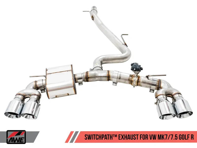 Awe Tuning Mk7 Golf R Switchpath Exhaust W/Chrome Silver Tips 102Mm 2
