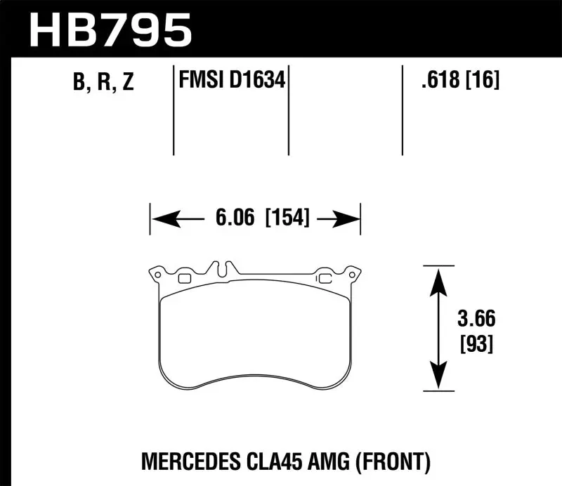 Hawk 14-17 Mercedes-Benz Cla 45 Amg Performance Ceramic Street Front Brake Pads 1