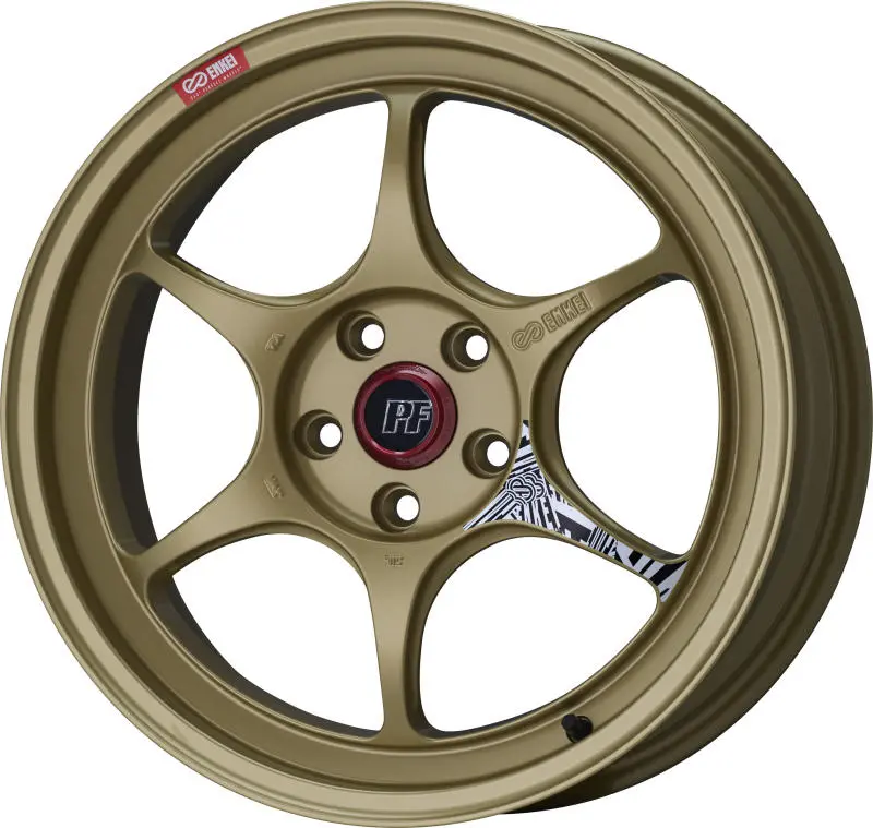 Enkei Pf06 18X9.5In 5X114.3 Bp 20Mm Offset 75Mm Bore Gold Wheel 1