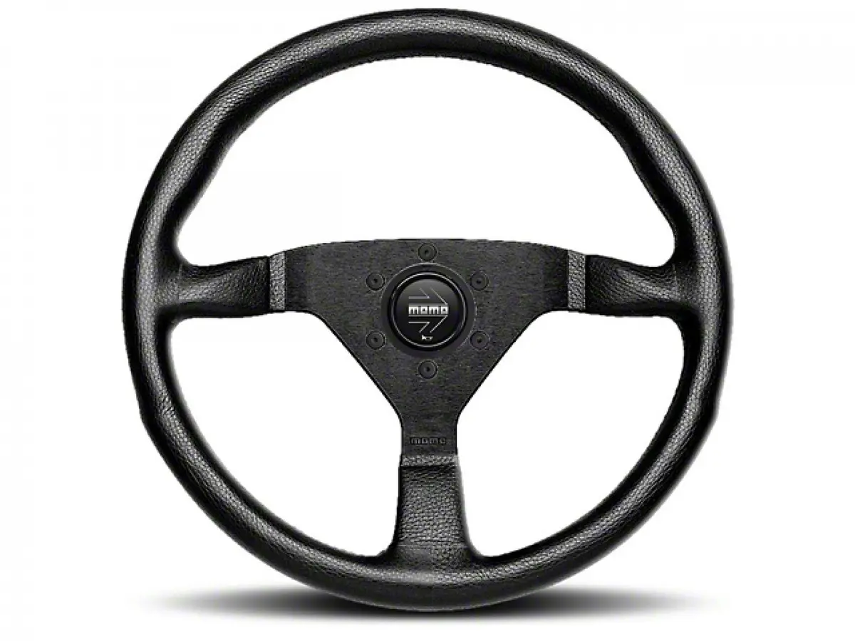 Momo 3-Spoke Monte Carlo Series Black Leather Steering Wheel 350Mm With Yellow Stitch 1