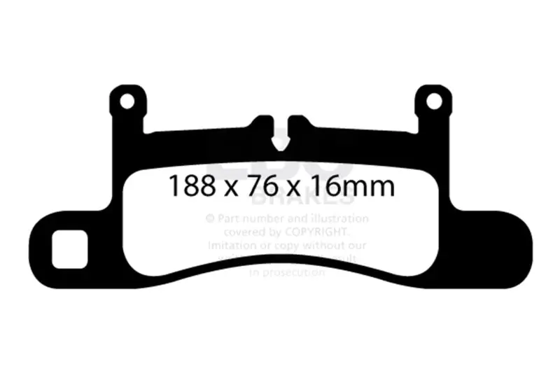 Ebc 12-15 Porsche 911 (991) (Cast Iron Rotor Only) 3.4 Carrera Redstuff Rear Brake Pads 2