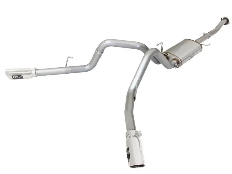 Afe Machforce Xp Exhaust 3In Ss Dual Side Ext Cb W/ Polished Tips 2015 Ford F150 5.0L V8 Cc/Sb Ec/Lb 1
