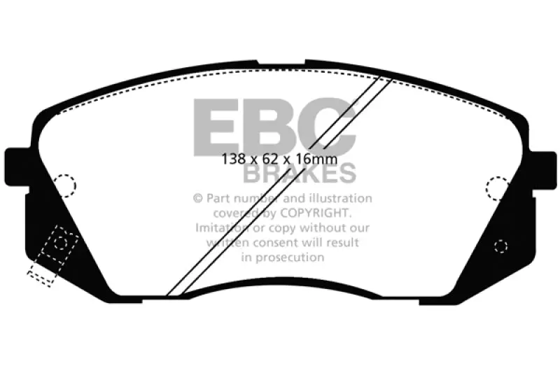 Ebc 15+ Hyundai Sonata 1.6 Turbo (Elec Park Brake) Yellowstuff Front Brake Pads 1