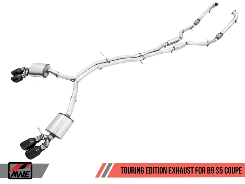Awe Tuning Audi B9 S5 3.0T Touring Edition Exhaust - Black Diam Tips (102Mm) 1
