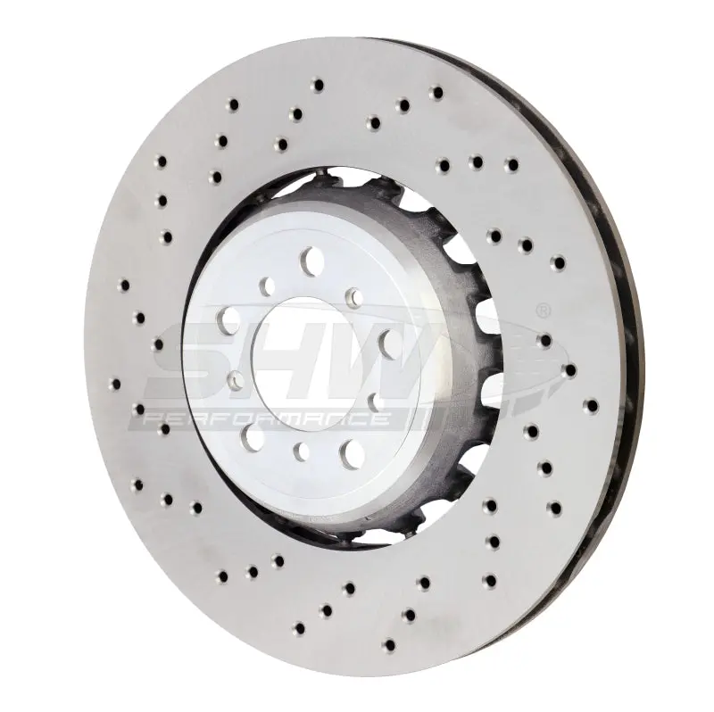 Shw 15-18 Bmw M3 3.0L Left Front Cross-Drilled Lightweight Brake Rotor (34112284809) 1