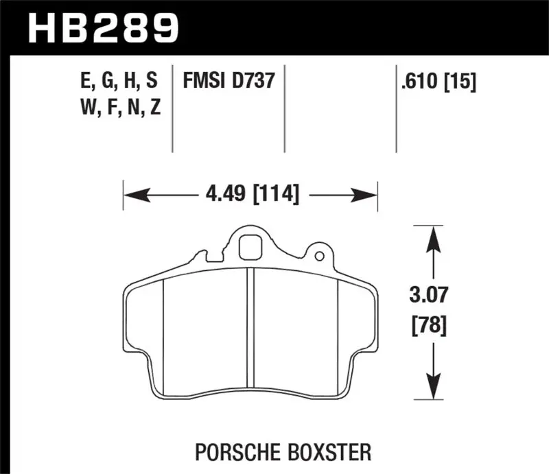 Hawk 97-99 Porsche Boxster 2.5L Base 4 Piston Caliper Front Er-1 Brake Pads 1