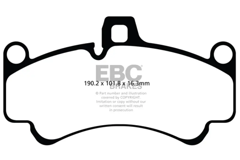 Ebc 01-03 Porsche 911 (996) (Cast Iron Rotor Only) 3.6 Twin Turbo Gt2 Redstuff Front Brake Pads 1
