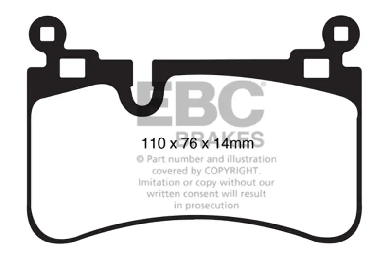 Ebc 08-13 Mercedes-Benz C63 Amg (W204) 6.2 Redstuff Rear Brake Pads 1