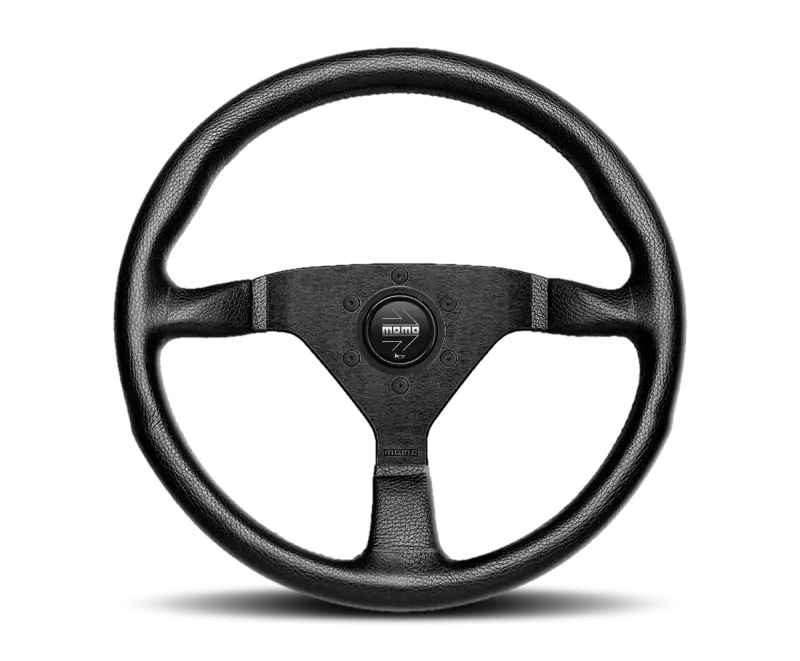 Momo Montecarlo Steering Wheel 350 Mm - Black Leather/Red Stitch/Black Spokes 1