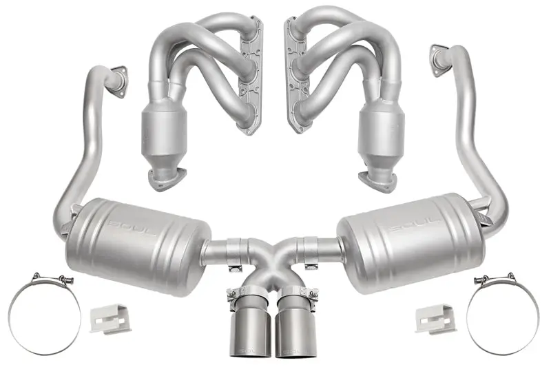 Soul 00-04 Porsche 986 Boxster Street Exhaust Package - Straight Cut Brushed Finish Tips 1