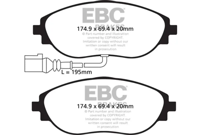 Ebc 2015+ Volkswagen Gti/Golf R (Mk7) Bluestuff Front Brake Pads 1