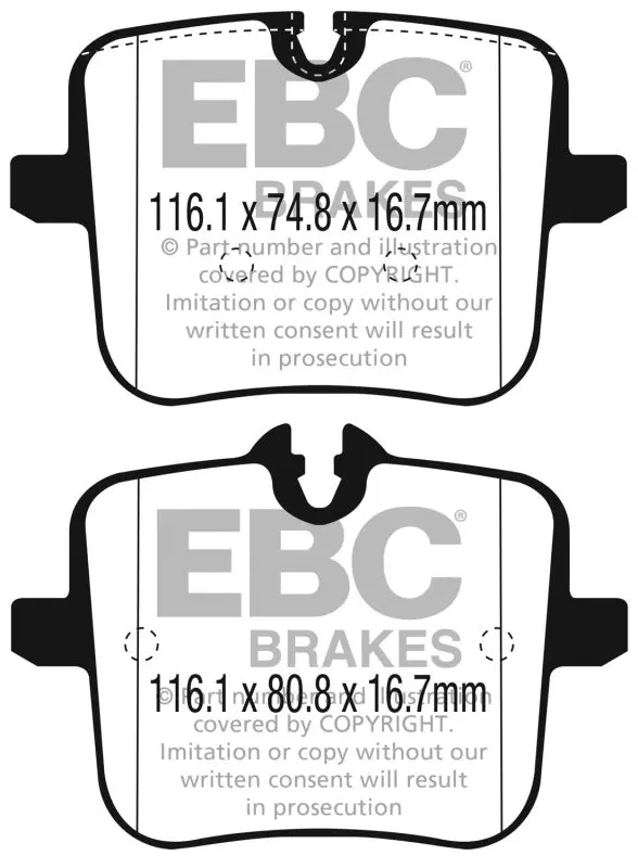 Ebc 2018+ Bmw M5 4.4Tt (F90) Redstuff Rear Brake Pads 1
